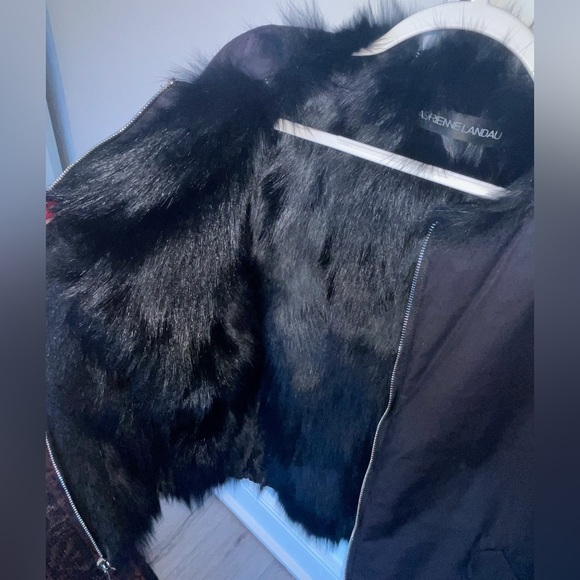 Adrienne Landau faux fur bomber jacket - Picture 4 of 6